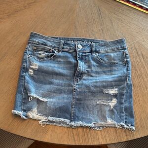 American Eagle Outfitters Distressed Denim Mini Skirt